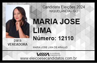 Candidato MARIA JOSE LIMA 2024 - NIQUELÂNDIA - Eleições