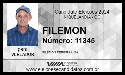 Candidato FILEMON 2024 - NIQUELÂNDIA - Eleições