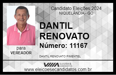 Candidato DANTIL RENOVATO 2024 - NIQUELÂNDIA - Eleições