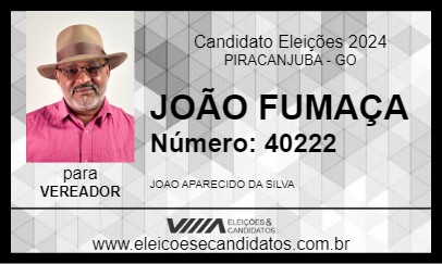 Candidato JOÃO FUMAÇA 2024 - PIRACANJUBA - Eleições