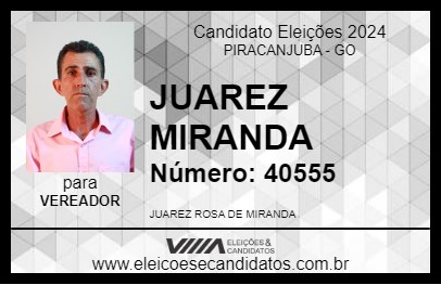 Candidato JUAREZ MIRANDA 2024 - PIRACANJUBA - Eleições