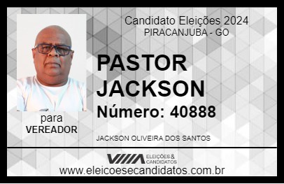 Candidato PASTOR JACKSON 2024 - PIRACANJUBA - Eleições