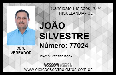 Candidato JOÃO SILVESTRE 2024 - NIQUELÂNDIA - Eleições