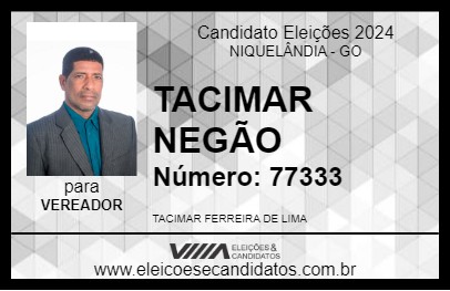 Candidato TACIMAR NEGÃO 2024 - NIQUELÂNDIA - Eleições