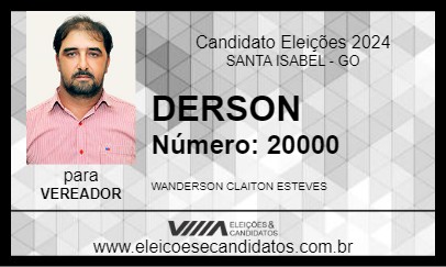 Candidato DERSON 2024 - SANTA ISABEL - Eleições