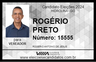 Candidato ROGÉRIO PRETO 2024 - HIDROLINA - Eleições