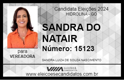 Candidato SANDRA DO NATAIR 2024 - HIDROLINA - Eleições