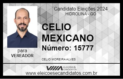 Candidato CELIO MEXICANO 2024 - HIDROLINA - Eleições