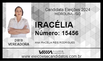 Candidato IRACÉLIA 2024 - HIDROLINA - Eleições