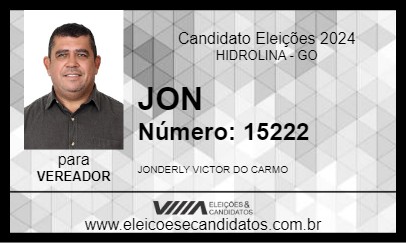 Candidato JON 2024 - HIDROLINA - Eleições