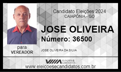 Candidato JOSE OLIVEIRA 2024 - CAIAPÔNIA - Eleições