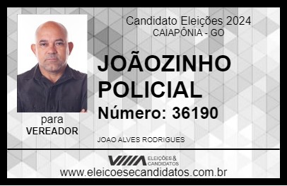 Candidato JOÃOZINHO POLICIAL 2024 - CAIAPÔNIA - Eleições