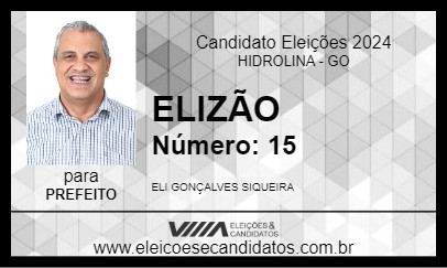 Candidato ELIZÃO 2024 - HIDROLINA - Eleições