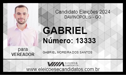 Candidato GABRIEL 2024 - DAVINÓPOLIS - Eleições