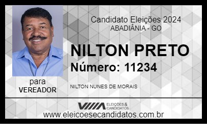 Candidato NILTON PRETO 2024 - ABADIÂNIA - Eleições