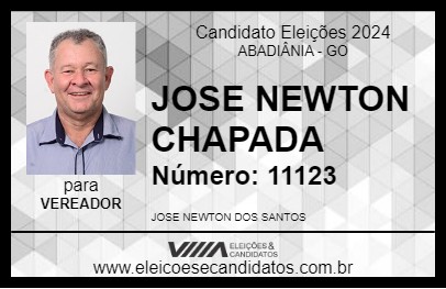 Candidato JOSE NEWTON CHAPADA 2024 - ABADIÂNIA - Eleições