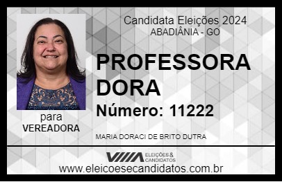 Candidato PROFESSORA DORA 2024 - ABADIÂNIA - Eleições