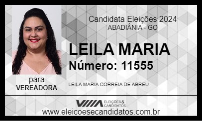 Candidato LEILA MARIA 2024 - ABADIÂNIA - Eleições