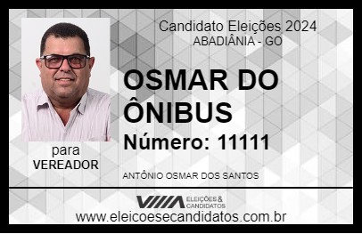 Candidato OSMAR DO ÔNIBUS 2024 - ABADIÂNIA - Eleições