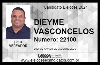 Candidato DIEYME VASCONCELOS 2024 - APARECIDA DE GOIÂNIA - Eleições