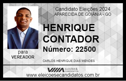 Candidato HENRIQUE CONTADOR 2024 - APARECIDA DE GOIÂNIA - Eleições