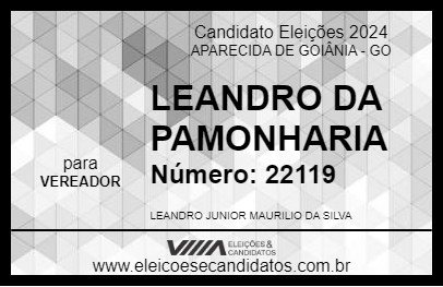 Candidato LEANDRO DA PAMONHARIA 2024 - APARECIDA DE GOIÂNIA - Eleições