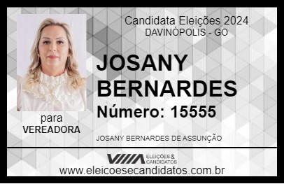 Candidato JOSANY BERNARDES 2024 - DAVINÓPOLIS - Eleições