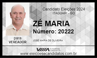 Candidato ZÉ MARIA 2024 - ITAGUARI - Eleições