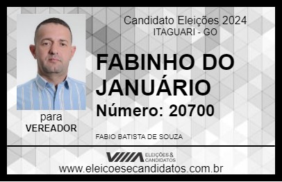 Candidato FABINHO DO JANUÁRIO 2024 - ITAGUARI - Eleições