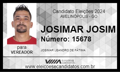 Candidato JOSIMAR JOSIM 2024 - AVELINÓPOLIS - Eleições