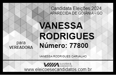 Candidato VANESSA RODRIGUES 2024 - APARECIDA DE GOIÂNIA - Eleições