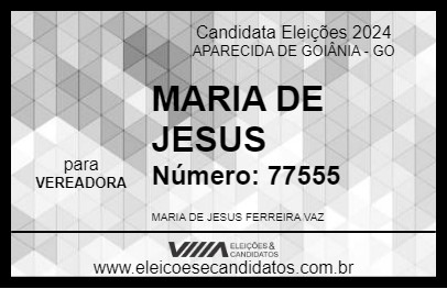 Candidato MARIA DE JESUS 2024 - APARECIDA DE GOIÂNIA - Eleições