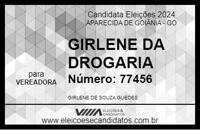 Candidato GIRLENE DA DROGARIA 2024 - APARECIDA DE GOIÂNIA - Eleições