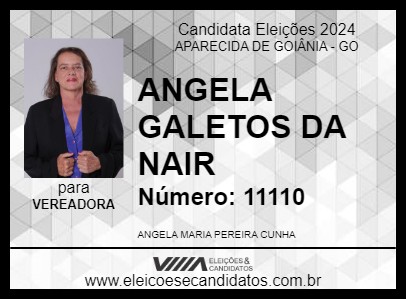 Candidato ÂNGELA @GALETOS DA NAIR 2024 - APARECIDA DE GOIÂNIA - Eleições