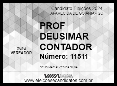 Candidato PROF DEUSIMAR CONTADOR 2024 - APARECIDA DE GOIÂNIA - Eleições