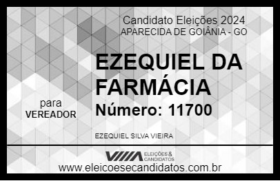 Candidato EZEQUIEL DA FARMÁCIA 2024 - APARECIDA DE GOIÂNIA - Eleições