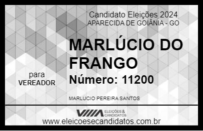 Candidato MARLÚCIO DO FRANGO 2024 - APARECIDA DE GOIÂNIA - Eleições