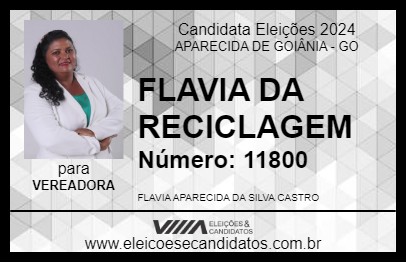 Candidato FLAVIA DA RECICLAGEM 2024 - APARECIDA DE GOIÂNIA - Eleições