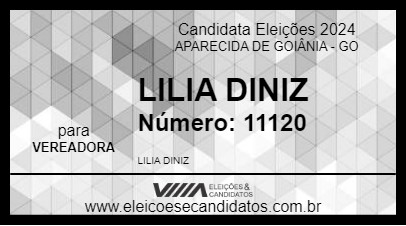 Candidato LILIA DINIZ 2024 - APARECIDA DE GOIÂNIA - Eleições