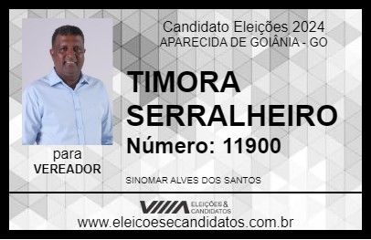 Candidato TIMORA SERRALHEIRO 2024 - APARECIDA DE GOIÂNIA - Eleições