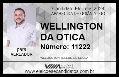 Candidato WELLINGTON DA OTICA 2024 - APARECIDA DE GOIÂNIA - Eleições