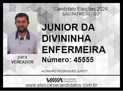 Candidato JUNIOR DA DIVININHA ENFERMEIRA 2024 - SÃO PATRÍCIO - Eleições