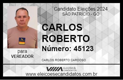 Candidato CARLOS ROBERTO 2024 - SÃO PATRÍCIO - Eleições