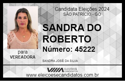 Candidato SANDRA DO ROBERTO 2024 - SÃO PATRÍCIO - Eleições