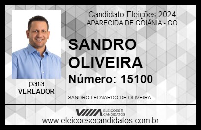 Candidato SANDRO OLIVEIRA 2024 - APARECIDA DE GOIÂNIA - Eleições