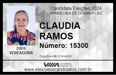 Candidato CLAUDIA RAMOS 2024 - APARECIDA DE GOIÂNIA - Eleições