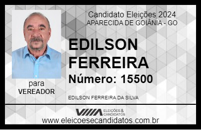 Candidato EDILSON FERREIRA 2024 - APARECIDA DE GOIÂNIA - Eleições