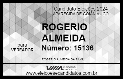 Candidato ROGERIO ALMEIDA 2024 - APARECIDA DE GOIÂNIA - Eleições