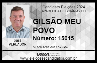 Candidato GILSÃO MEU POVO 2024 - APARECIDA DE GOIÂNIA - Eleições