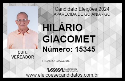 Candidato HILÁRIO GIACOMET 2024 - APARECIDA DE GOIÂNIA - Eleições